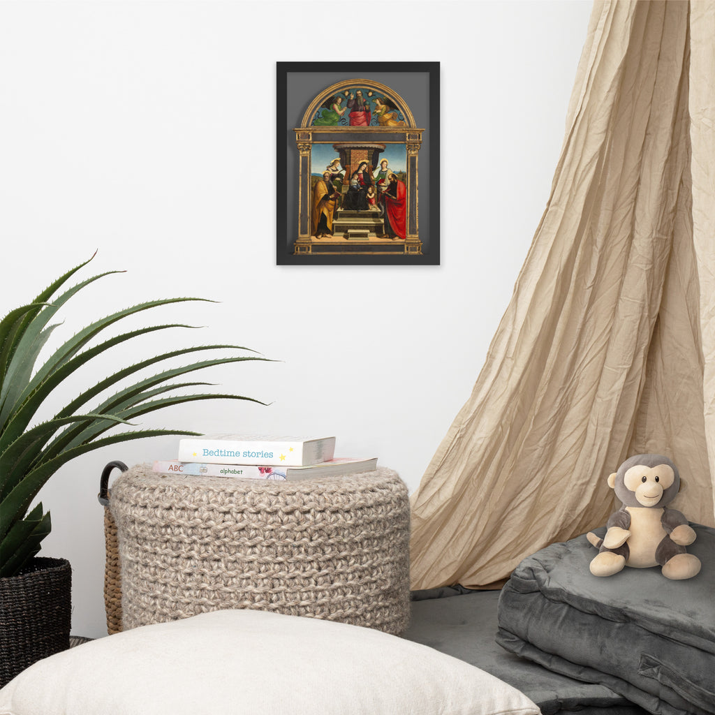 Madonna and Child Enthroned with Saints | Framed Catholic Art Print | Sacred Home Decor