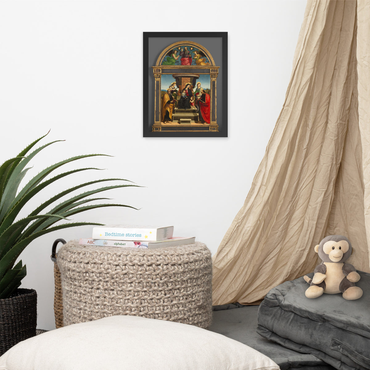 Madonna and Child Enthroned with Saints | Framed Catholic Art Print | Sacred Home Decor