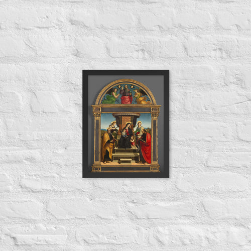 Madonna and Child Enthroned with Saints | Framed Catholic Art Print | Sacred Home Decor