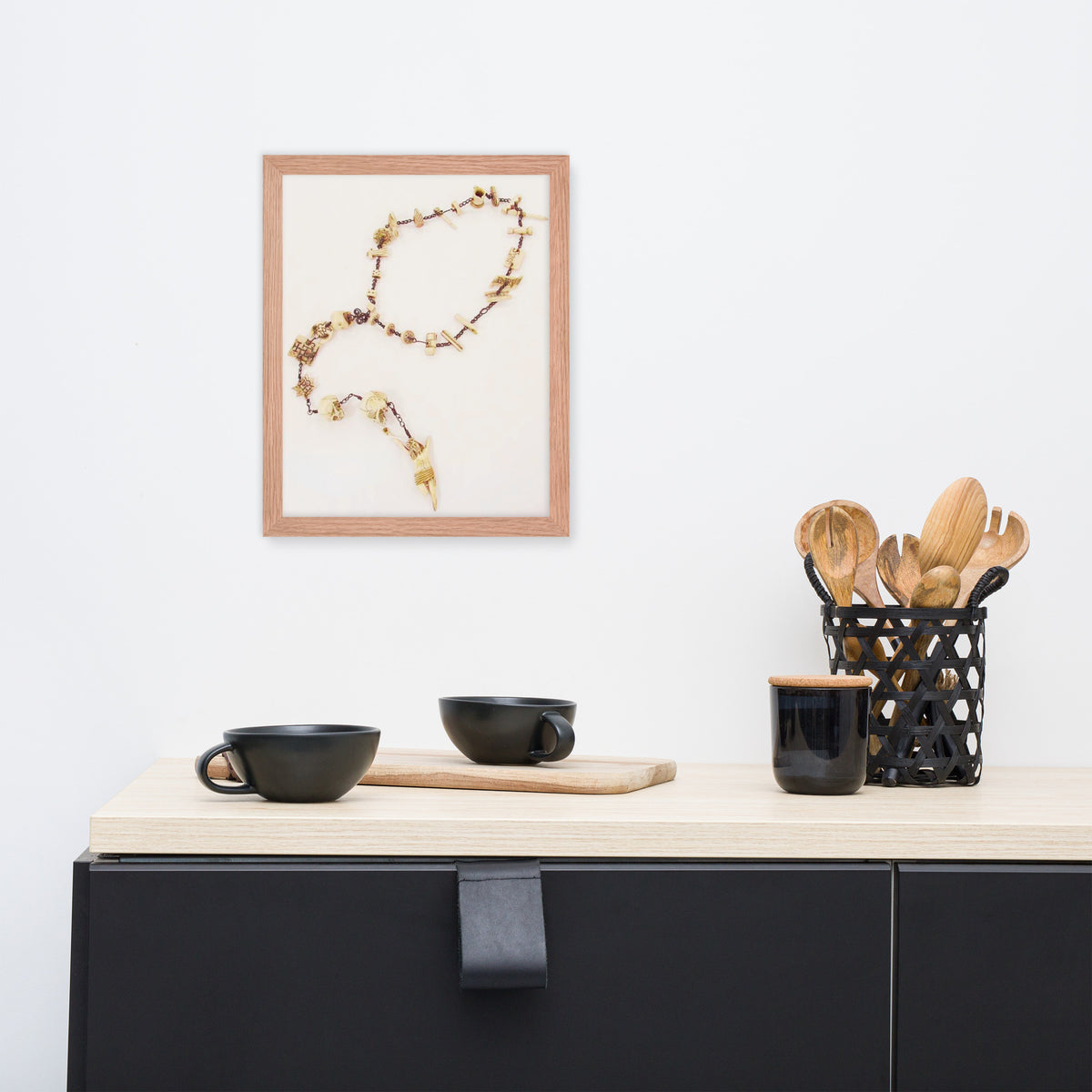 Bone Rosary | Framed Catholic Art Print | Sacred Home Decor